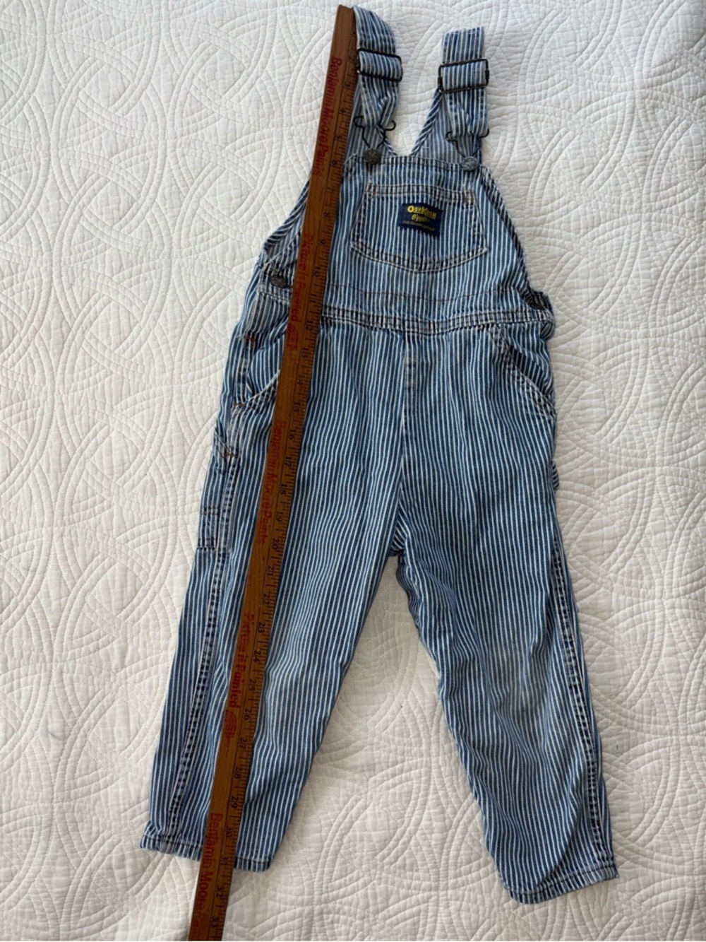 OshKosh B'gosh Vintage Stripe 4T Overalls - Picture 3 of 9